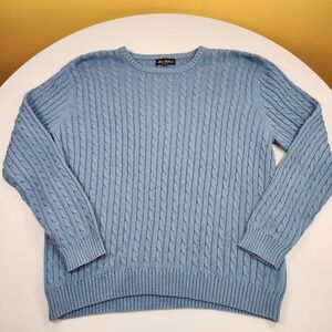 Mario Gilberti Italian Made Cable Knit Sweater Mens Size XL Blue
